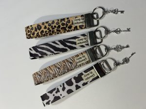 Faux leather key fob wristlets