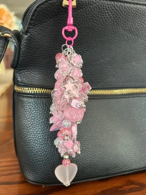 Pink 7 Purse Dangle