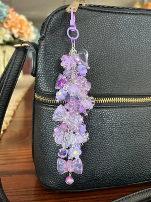 Purple 7 Purse Dangle