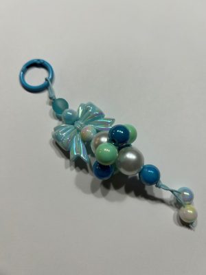 5" Blue Spinning Dangles Glass and acrylic beads