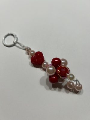 5" Red Spinning Dangle w/glass and acrylic beads
